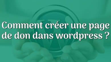 Comment créer une page de don dans wordpress ?