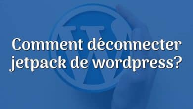 Comment déconnecter jetpack de wordpress?