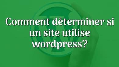 Comment déterminer si un site utilise wordpress?