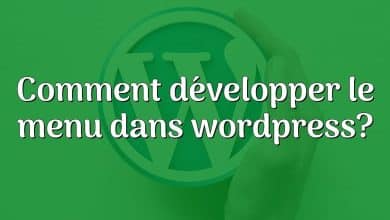 Comment développer le menu dans wordpress?