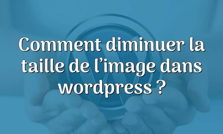 Comment diminuer la taille de l’image dans wordpress ?