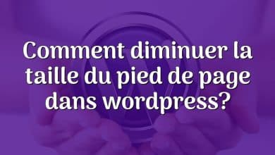 Comment diminuer la taille du pied de page dans wordpress?