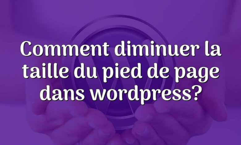 Comment diminuer la taille du pied de page dans wordpress?