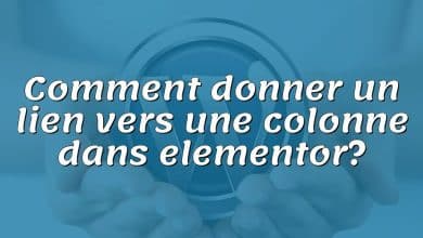 Comment donner un lien vers une colonne dans elementor?