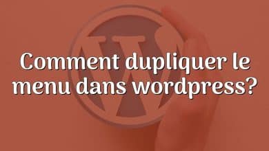 Comment dupliquer le menu dans wordpress?