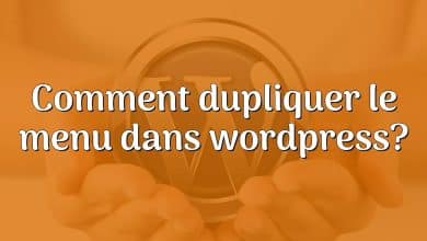 Comment dupliquer le menu dans wordpress?