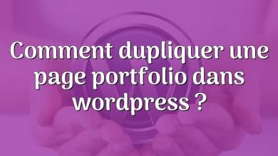 Comment dupliquer une page portfolio dans wordpress ?