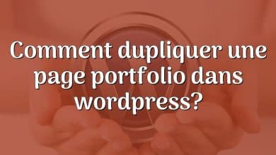 Comment dupliquer une page portfolio dans wordpress?