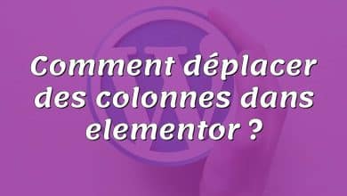 Comment déplacer des colonnes dans elementor ?