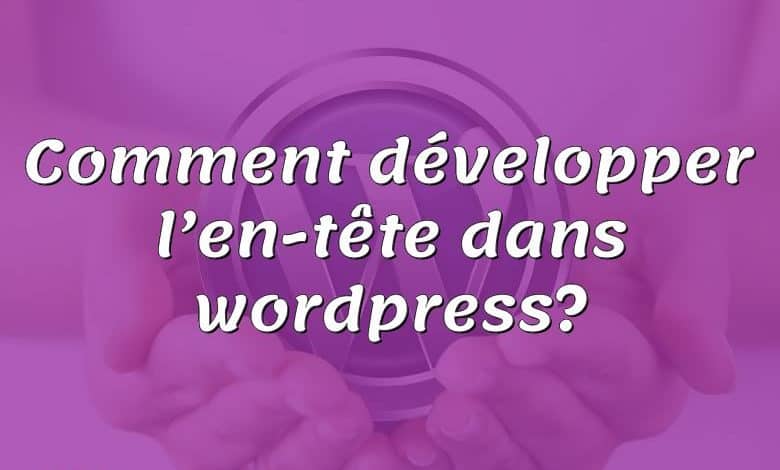 Comment développer l’en-tête dans wordpress?