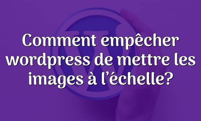 Comment empêcher wordpress de mettre les images à l’échelle?