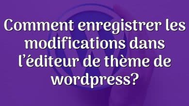 Comment enregistrer les modifications dans l’éditeur de thème de wordpress?