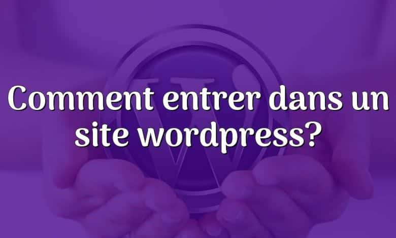 Comment entrer dans un site wordpress?