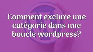 Comment exclure une catégorie dans une boucle wordpress?