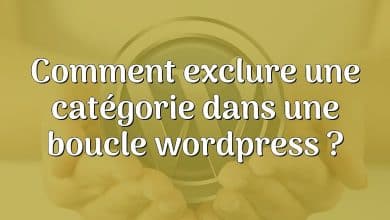 Comment exclure une catégorie dans une boucle wordpress ?