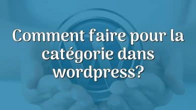 Comment faire pour la catégorie dans wordpress?