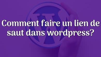 Comment faire un lien de saut dans wordpress?