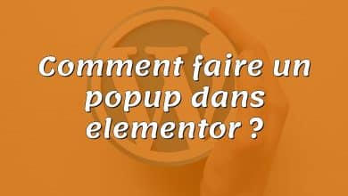 Comment faire un popup dans elementor ?