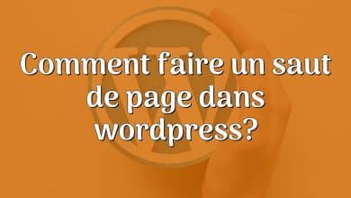 Comment faire un saut de page dans wordpress?