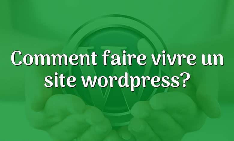 Comment faire vivre un site wordpress?