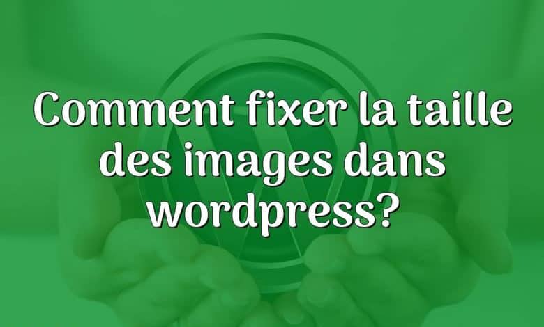 Comment fixer la taille des images dans wordpress?