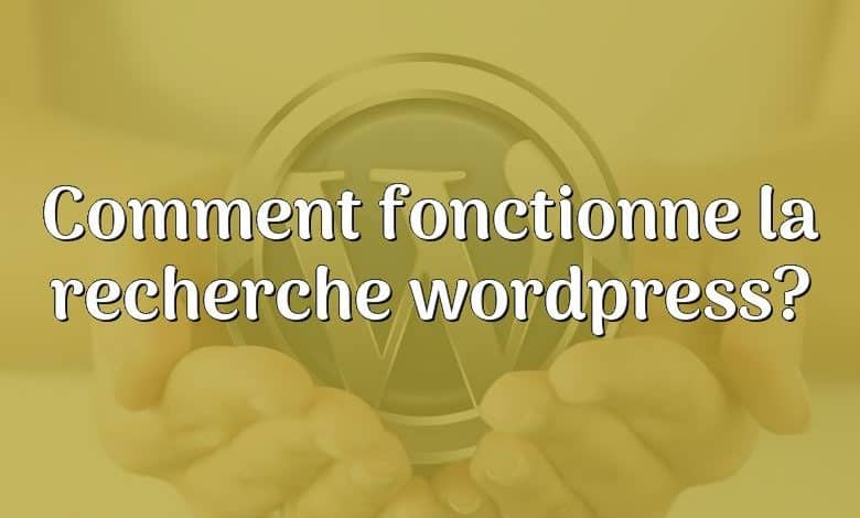 Comment fonctionne la recherche wordpress?