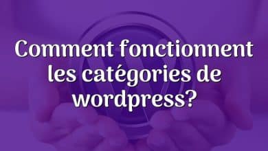 Comment fonctionnent les catégories de wordpress?