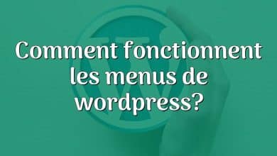 Comment fonctionnent les menus de wordpress?