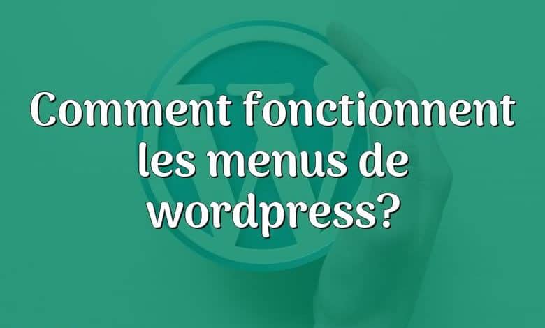 Comment fonctionnent les menus de wordpress?