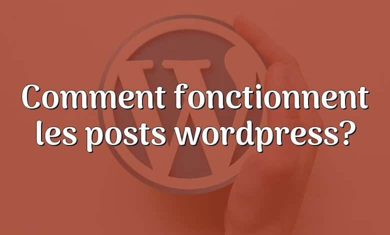 Comment fonctionnent les posts wordpress?