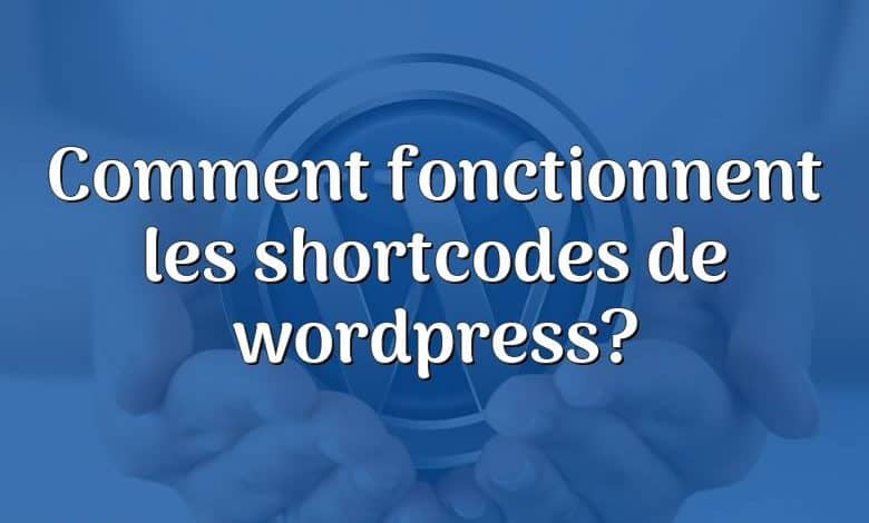 Comment fonctionnent les shortcodes de wordpress?