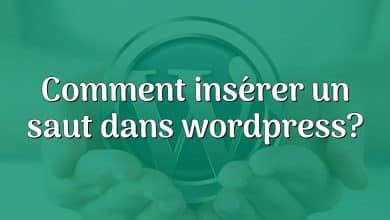 Comment insérer un saut dans wordpress?