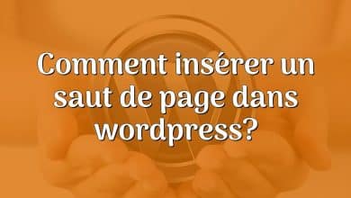 Comment insérer un saut de page dans wordpress?