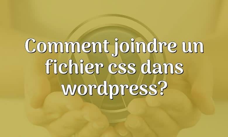 Comment joindre un fichier css dans wordpress?