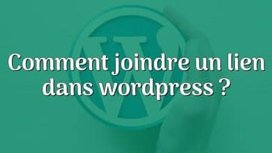 Comment joindre un lien dans wordpress ?