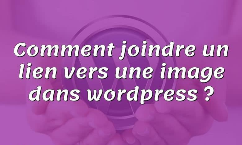 Comment joindre un lien vers une image dans wordpress ?