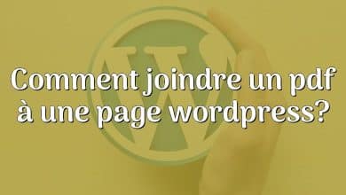 Comment joindre un pdf à une page wordpress?