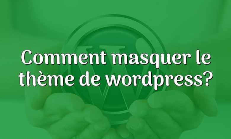 Comment masquer le thème de wordpress?