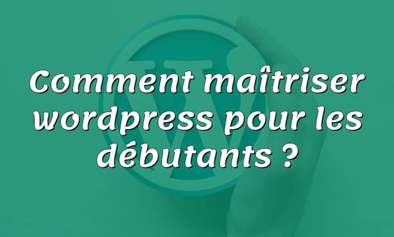 Comment maîtriser wordpress pour les débutants ?