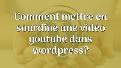 Comment mettre en sourdine une vidéo youtube dans wordpress?