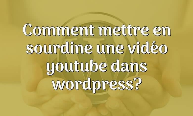 Comment mettre en sourdine une vidéo youtube dans wordpress?