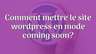 Comment mettre le site wordpress en mode coming soon?