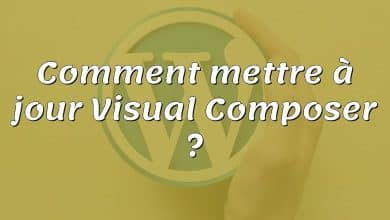 Comment mettre à jour Visual Composer ?