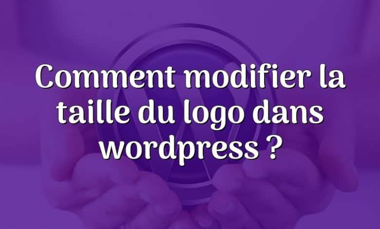 Comment modifier la taille du logo dans wordpress ?