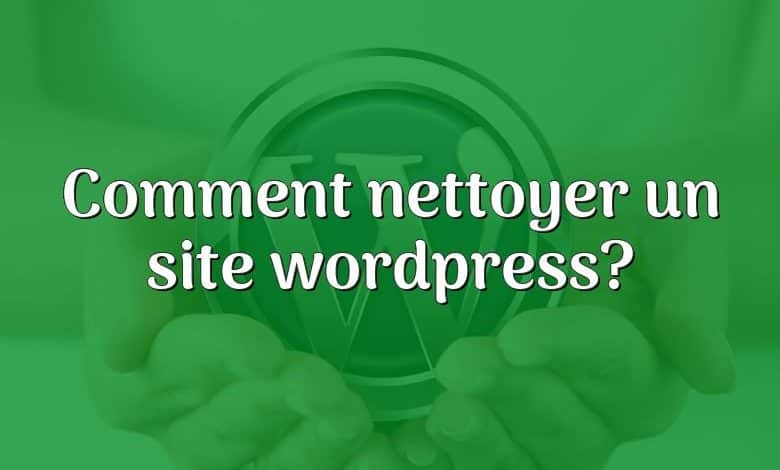 Comment nettoyer un site wordpress?