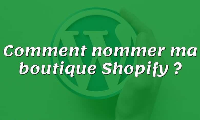 Comment nommer ma boutique Shopify ?