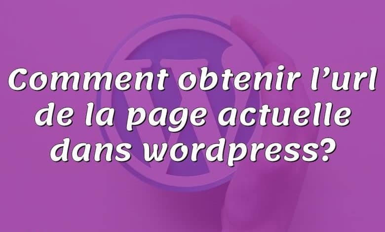 Comment obtenir l’url de la page actuelle dans wordpress?