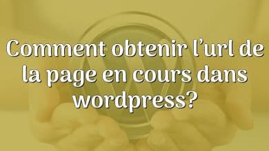 Comment obtenir l’url de la page en cours dans wordpress?