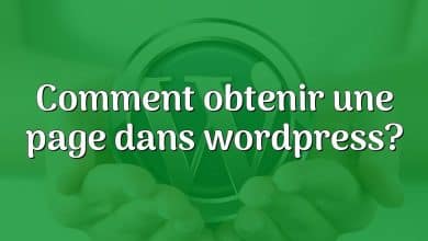 Comment obtenir une page dans wordpress?