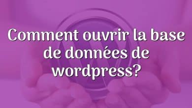 Comment ouvrir la base de données de wordpress?